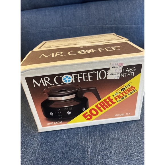 VTG 1991 MR COFFEE 10 CUP COFFEE POT DECANTER MODEL D-7 glass maker drip machine - Picture 1 of 6